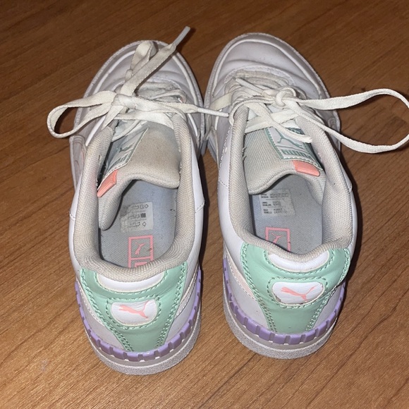 Puma Cali Sport sneakers in white and neon piping - Picture 4 of 7